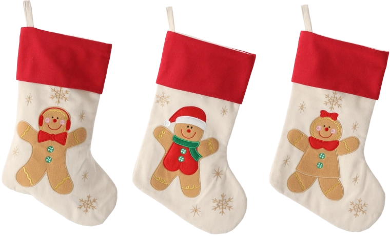 Chaussette de Noël 46 cm beige – assortiment de motifs