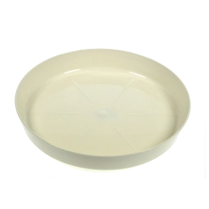 Sous-pot de fleur en plastique crème 14,5 cm