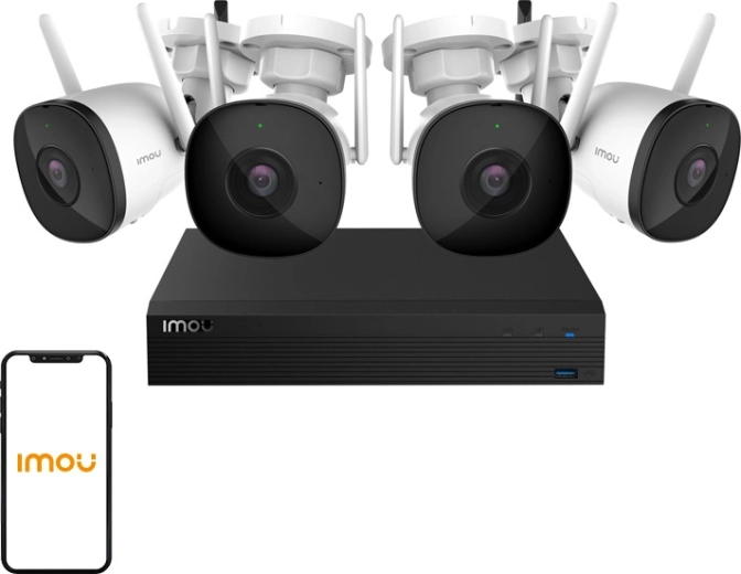 Système de caméras Wi‑Fi IMOU Kit‑Pro avec 4× caméras Bullet 2C et NVR avec 1 To