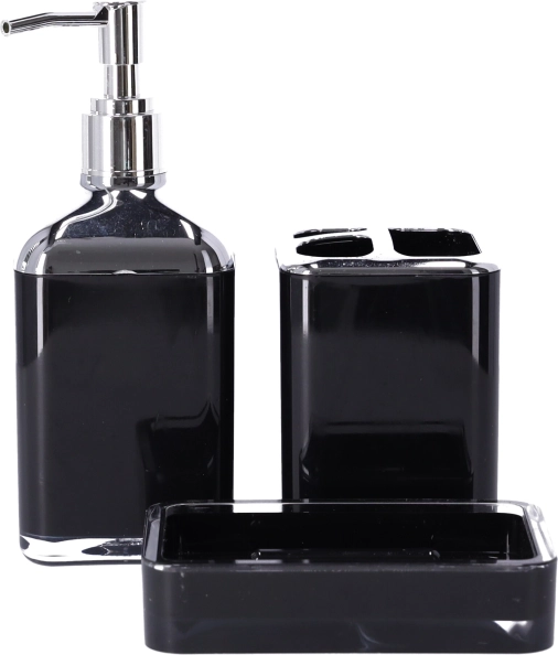 Ensemble de salle de bains 3 pièces BERRETTI, noir + chrome