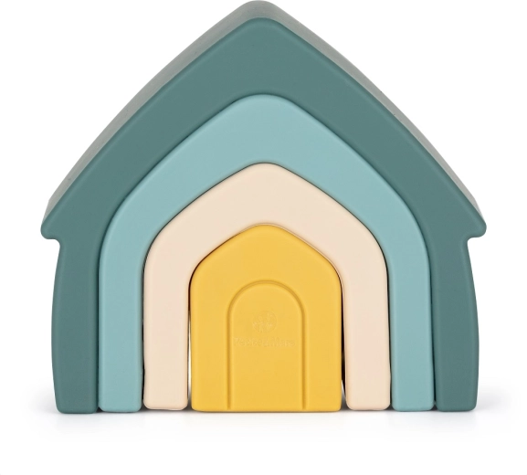 Jouet empilable en silicone House Misty Green PETITE & MARS