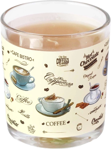 Bougie parfumée en verre Cafe Bistro 7 × 8 cm, 135 g