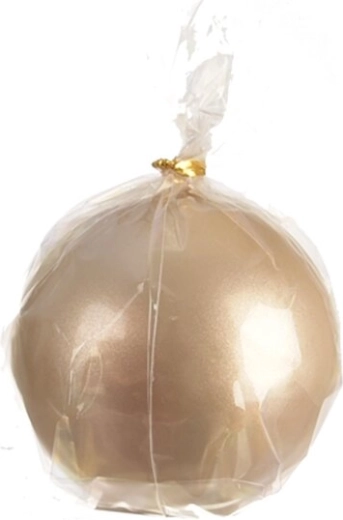 Bougie décorative sphérique couleur champagne 8 cm