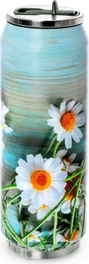 Thermos en forme de canette avec fleurs 500 ml