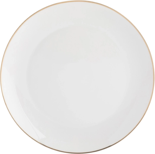 Assiette plate en porcelaine bella ligne dorée 26 cm crème avec liseré doré Altom Design