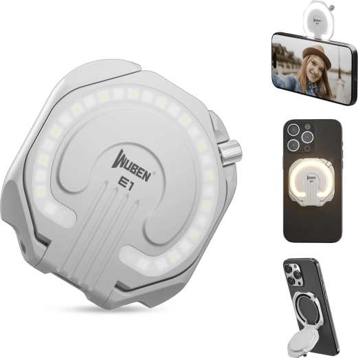 Wuben E1 anneau lumineux magnétique blanc pour smartphone 300 lm