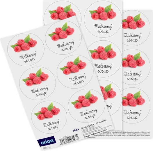 Autocollants pour bouteilles – Sirop de framboise 18 CZ