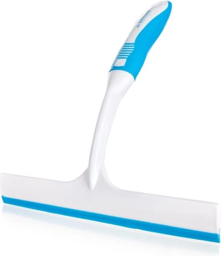 Raclette pour vitres avec caoutchouc 25 cm EXCLUSIVE, bleu et blanc