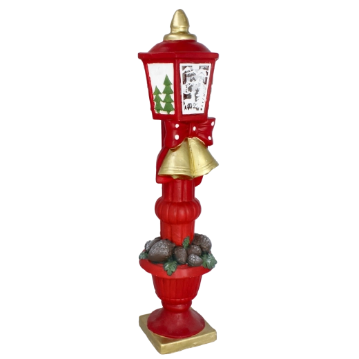 Décoration de Noël lanterne avec nœud et éclairage LED 70 cm - 1 pièce