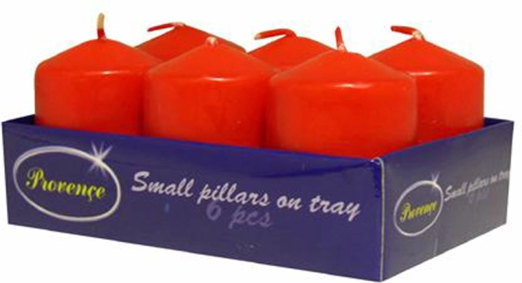 Set de bougies cylindriques rouges 6 pcs 3,8 × 5,5 cm