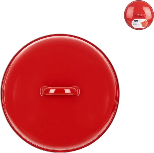 Couvercle émaillé Lem 19 cm rouge - 1 pièce