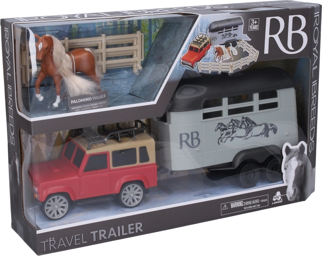 Royal Breeds cheval avec voiture, remorque et enclos