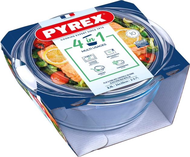 Plat à gratin en verre avec couvercle PYREX 2,1 l