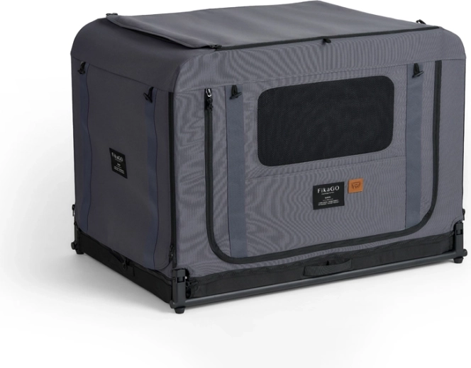 FikaGo cage de transport pliable Queen L grise