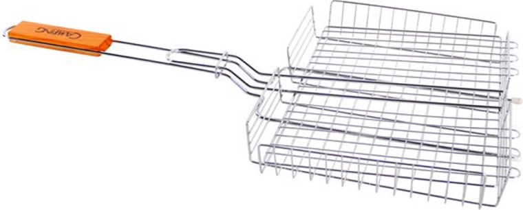 Grille de barbecue profonde Camping 31 × 24 cm à hauteur réglable
