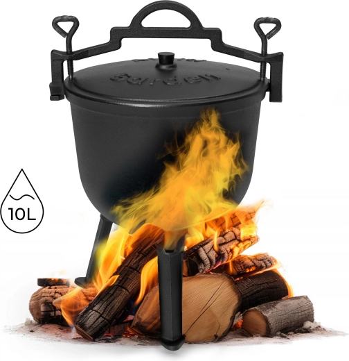 Chaudron en fonte sur pied 10 l pour feu MULTIGARDEN