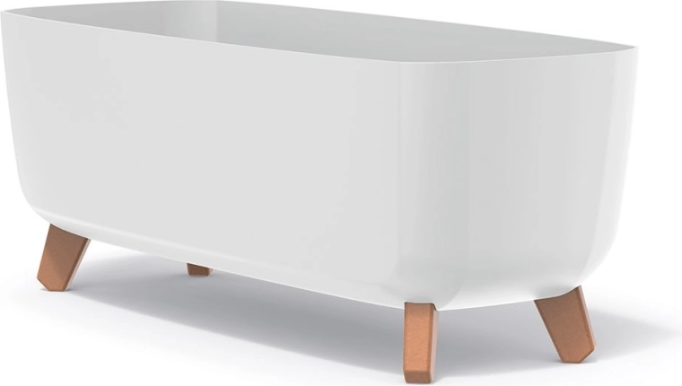Jardinière sur pieds GRACIA CASE 58 cm – bac rectangulaire en plastique blanc