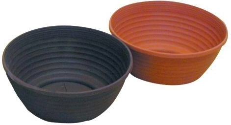 Jardinière 22 cm terre cuite marron pot de fleurs en plastique