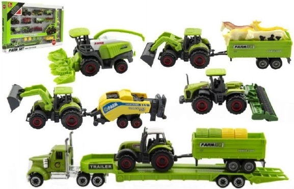 Machines agricoles avec animaux - ensemble de ferme