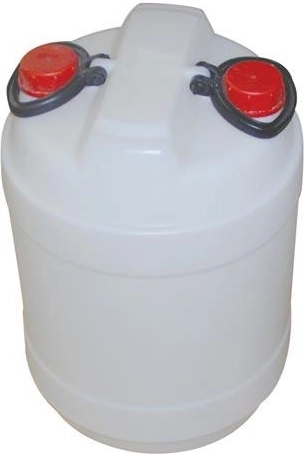 Fût en plastique 40 l à double goulot, blanc