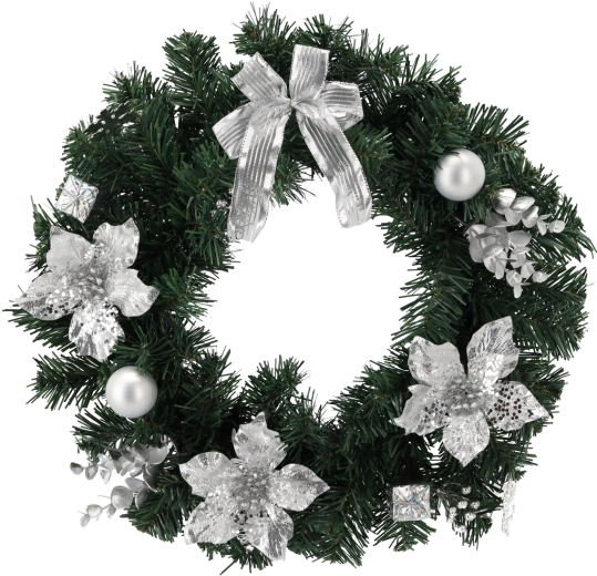 Couronne de Noël argentée 40 cm