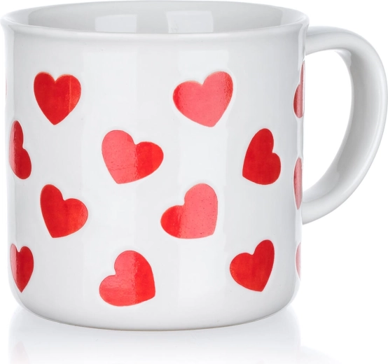 Mug en céramique avec petits cœurs 350 ml