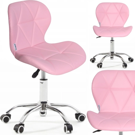Chaise de bureau pivotante rose Bauerkraft en cuir écologique pour enfants