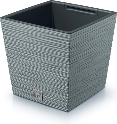 Cache-pot Furu Square Low 24 cm – gris béton