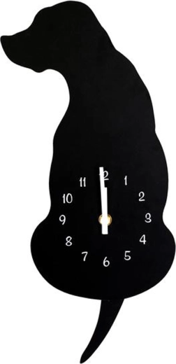 Horloge murale Toro – chien noir 40 cm