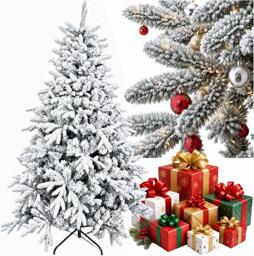 Sapin de Noël artificiel premium épicéa fortement enneigé 160 cm - 1 pièce