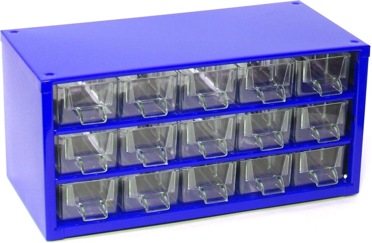 Armoire de rangement métallique avec 15 petits tiroirs 30,5 × 15 × 15,5 cm TOKOZ