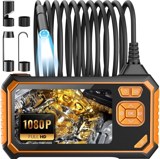 Caméra endoscopique d’inspection Renew Force avec LCD 4,3", 5 m, Full HD, IP67 (orange) - 1 pièce