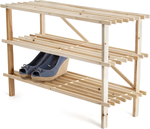 Meuble à chaussures en bois de pin