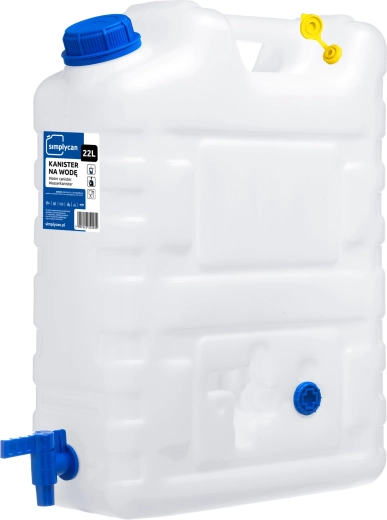 Jerrican pour eau potable 20 l avec mise à l’air et robinet