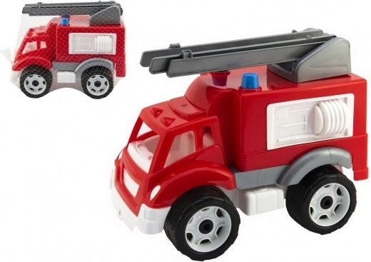 Camion de pompiers en plastique à roue libre avec échelle, 30 × 19 × 23 cm