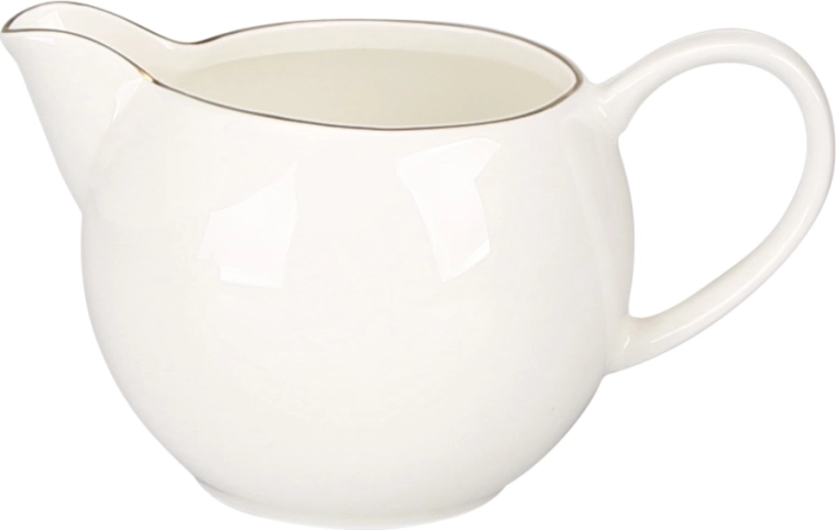 Crémier en porcelaine Bella ligne dorée 380 ml crème