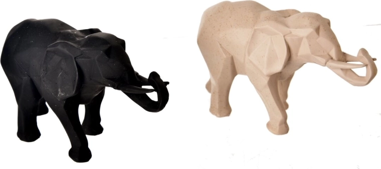 Figurine décorative d’éléphant GEO en polyrésine, finition mate, 25 cm (2 variantes)