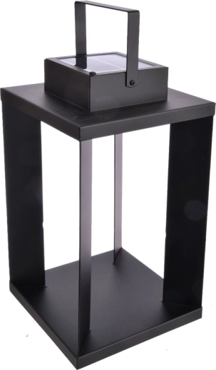 Lanterne solaire en métal noire 22 × 22 × 42 cm
