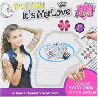 Kit de tatouage créatif avec paillettes et strass pour enfants 6+