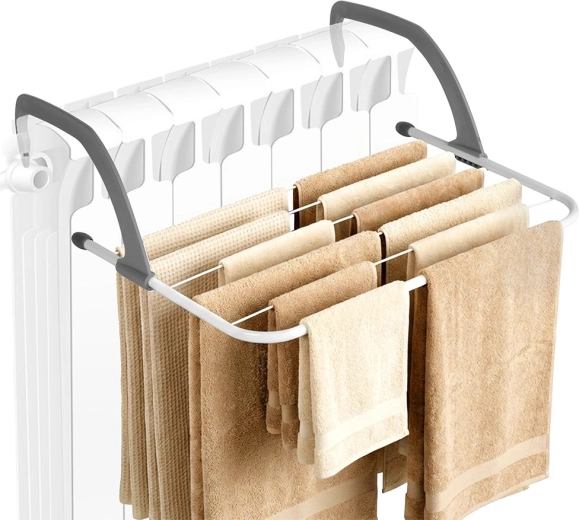 Sèche-linge suspendu pour radiateur, métal blanc 51 × 34 cm
