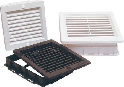 Grille d’aération avec moustiquaire 150 × 150 mm marron