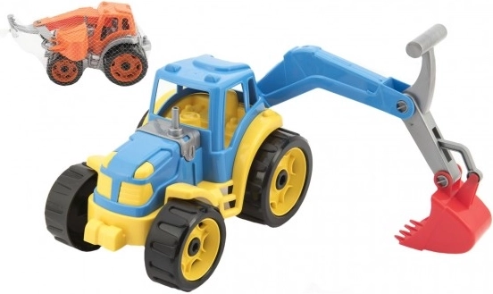 Tracteur avec godet en plastique 16x24 cm 2 couleurs en filet