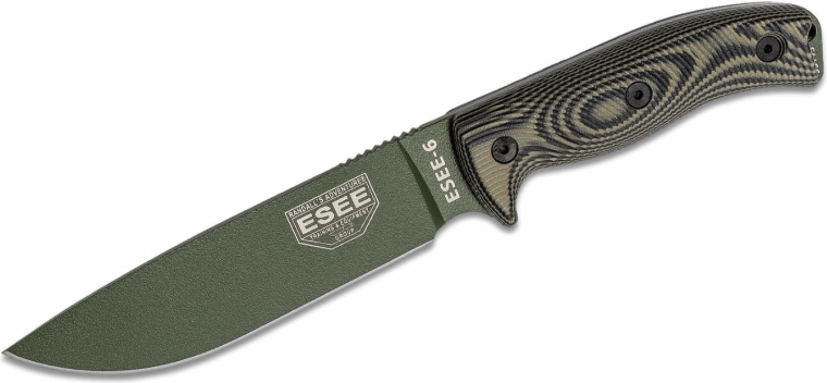 ESEE 6 OD Green/Black – couteau outdoor universel 16,5 cm avec étui