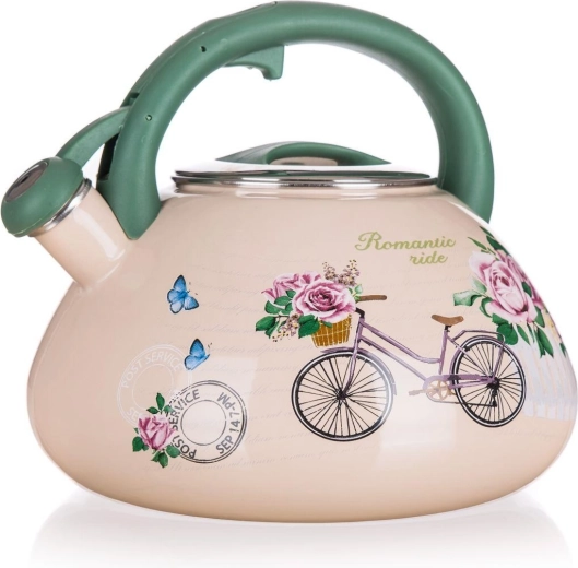 Bouilloire émaillée à sifflet 3 l Romantic Ride, diamètre 22,5 cm
