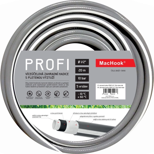 Tuyau d’arrosage Profi 1/2" 20 m gris-blanc