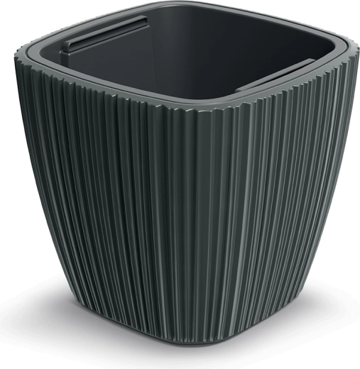 Cache-pot Oro 39 cm gris foncé avec insert amovible