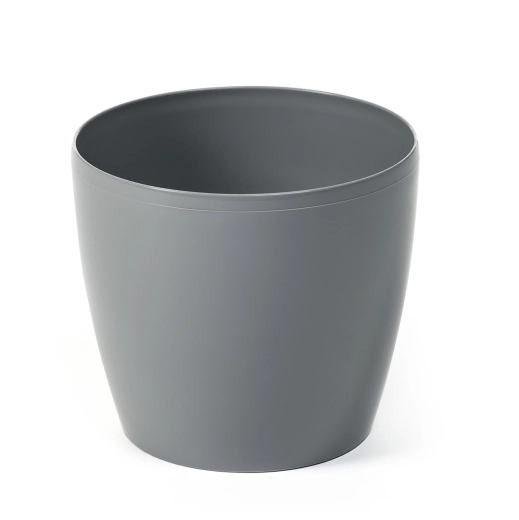Cache-pot Magnolia 18 cm gris – cache-plante en plastique brillant