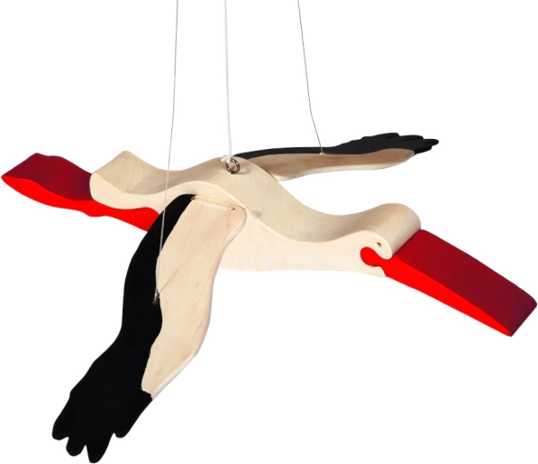 Cigogne en bois à suspendre FAUNA