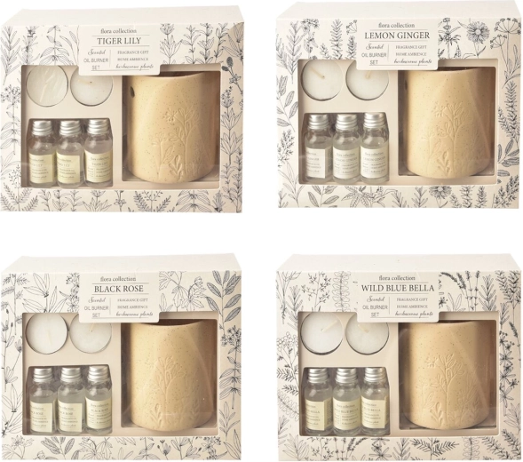 Brûleur à parfum en céramique – lot de 6 pièces (mix de 4 designs)