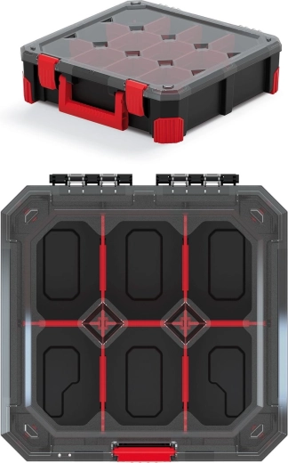 Organiseur Titan avec 6 compartiments, couvercle transparent